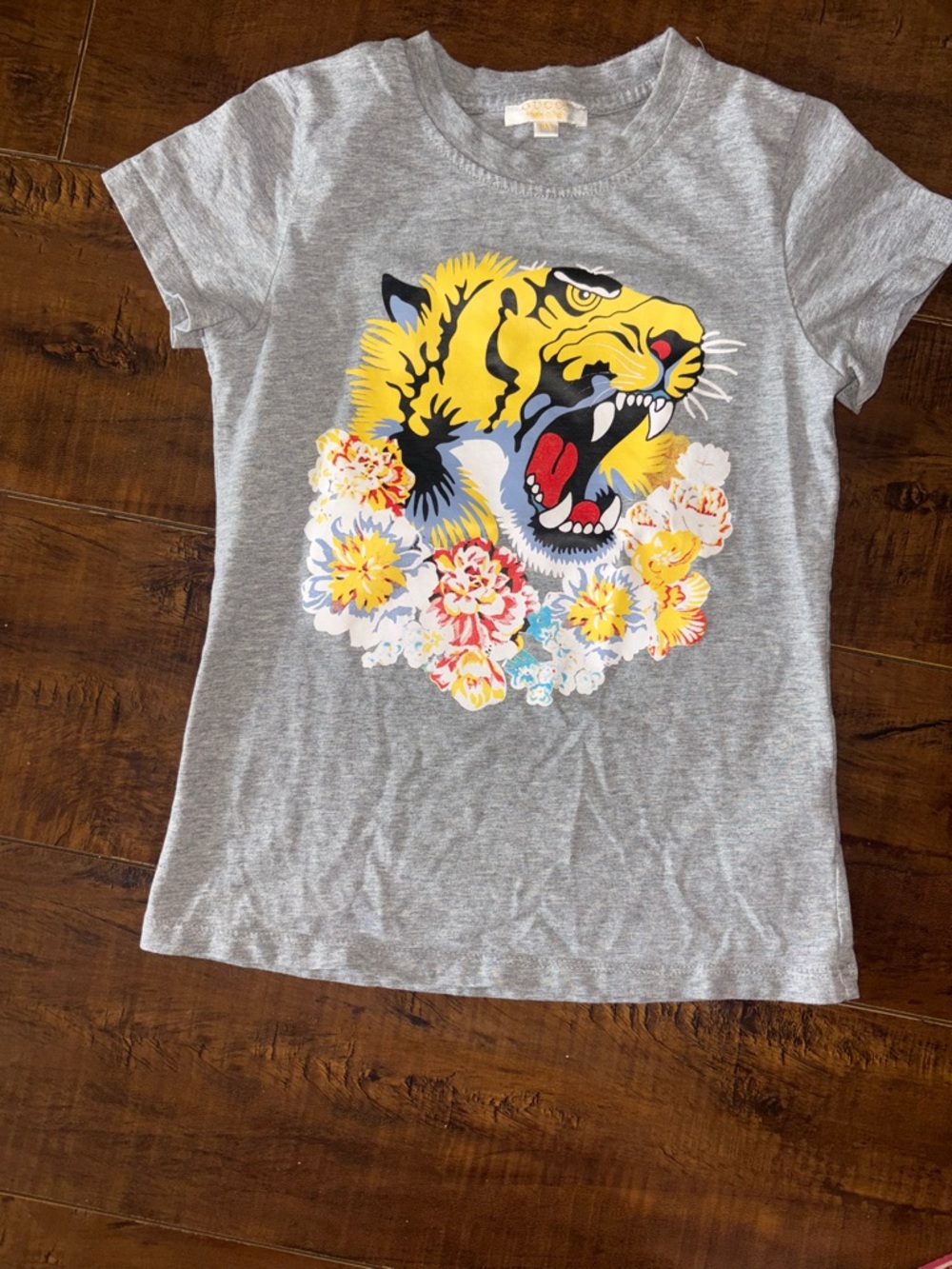 Authentic Gucci Italy Tiger Printed Cotton Jersey T-Shirt Size 6A Kids